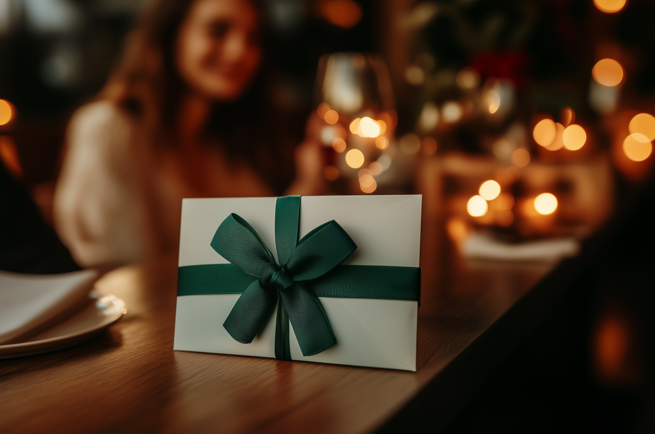 People at the restaurant with an present envelope including Yukinor gift card 