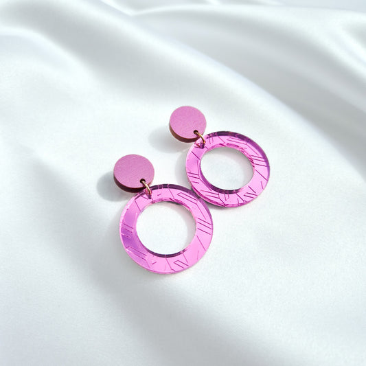 yukinor maru earring in pink-marsala-red| yukinor maru-korvakoru pinkki-marjapuuron-punainen